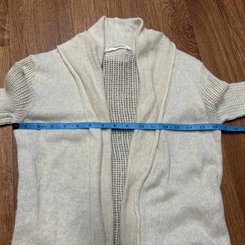 Athleta Womens Beige Knit Open Drape Cashmere Linen Cardigan Sweater Size Small - Picture 9 of 10